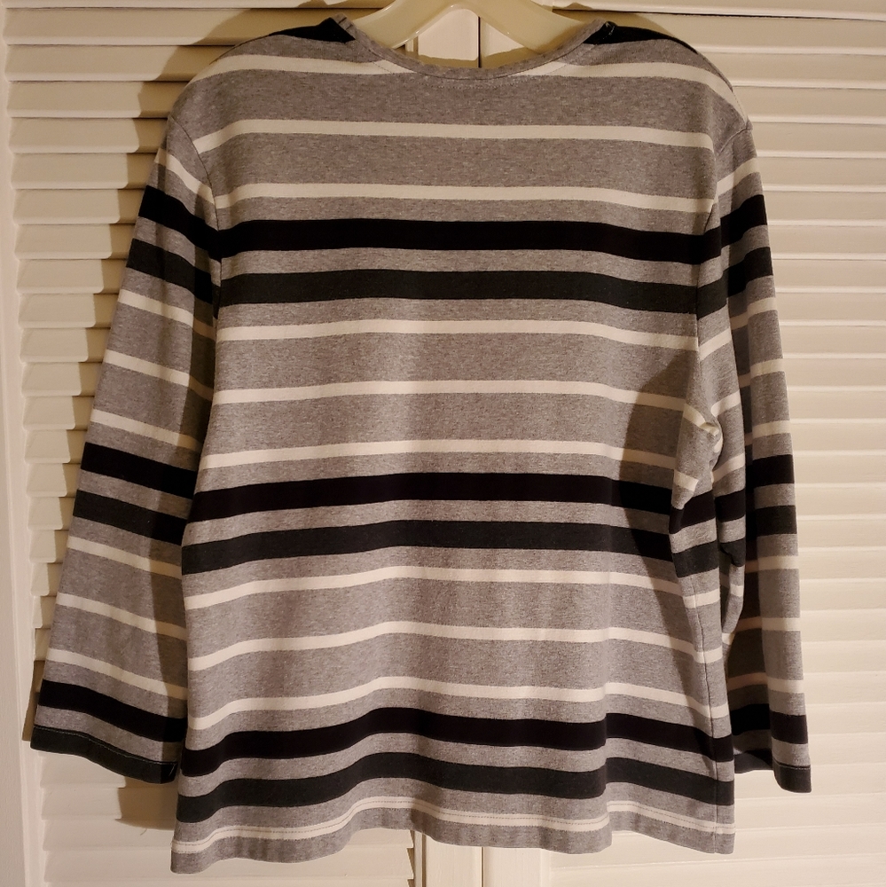 COTTON STRIPE L/S TOP - Picture 2 of 4